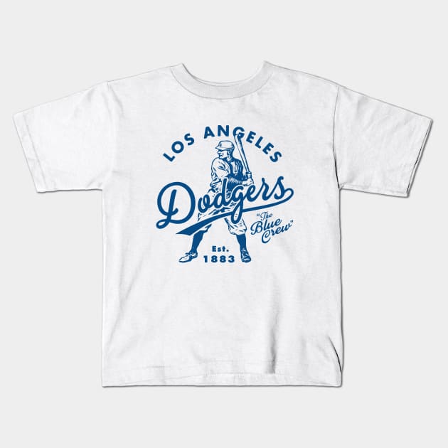 Old Style Los Angeles Dodgers 2 by Buck Tee Kids T-Shirt by Buck Tee